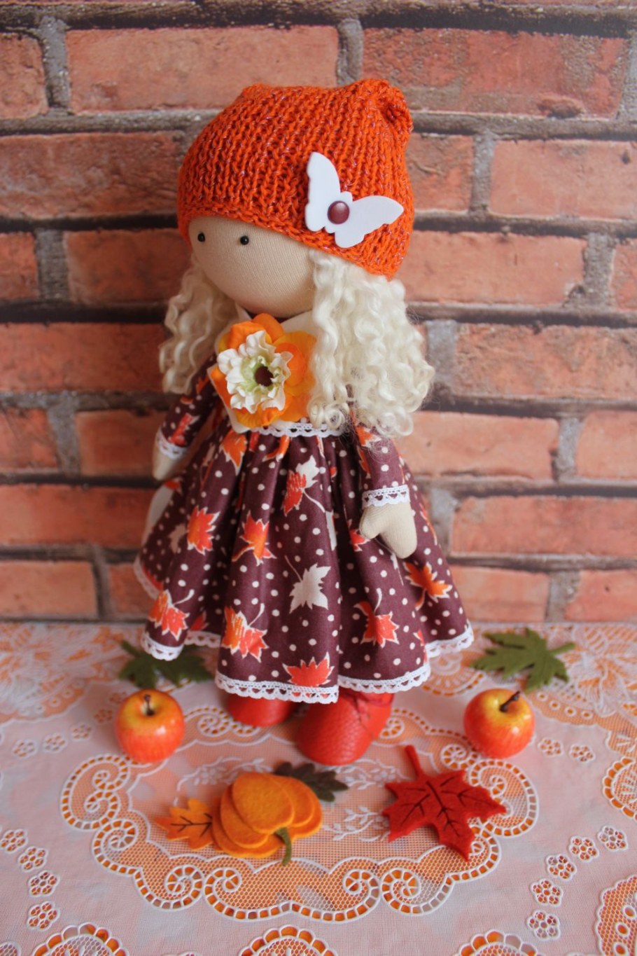 Интерьерная кукла осень вайлдберриз