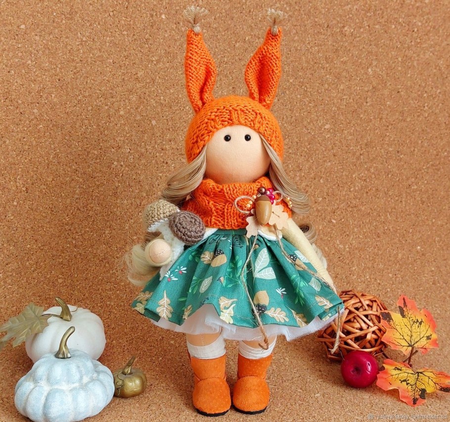 Текстильная кукла Дачница
