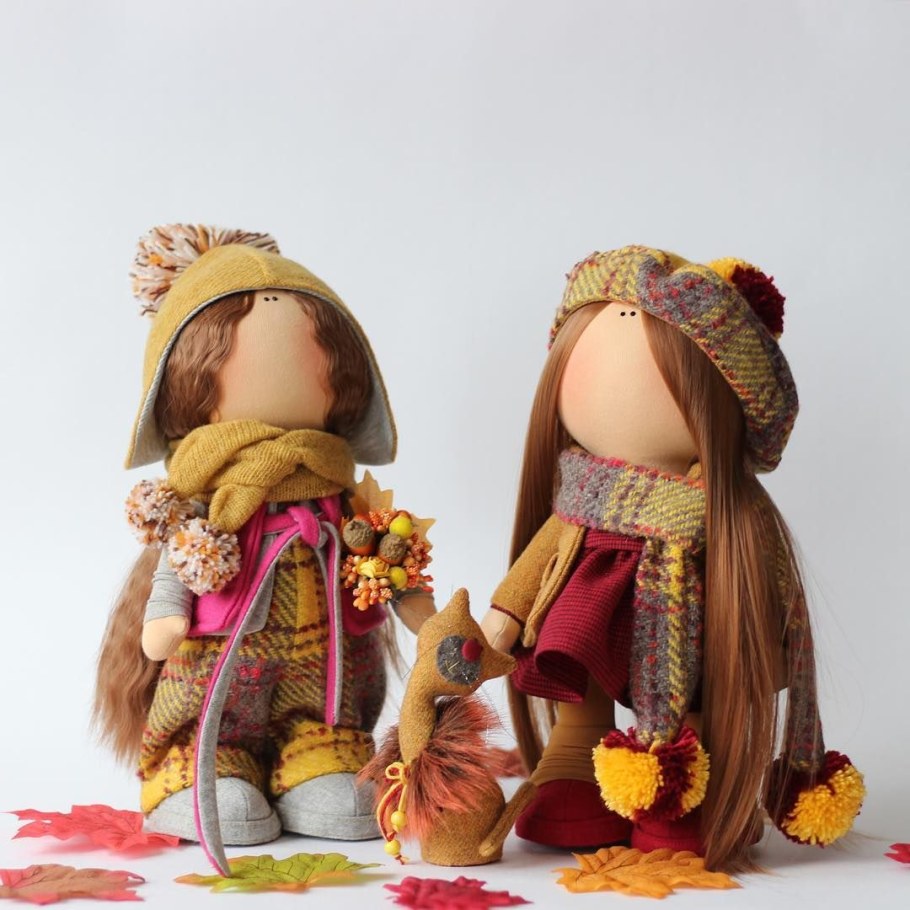 Осенняя кукла из ткани