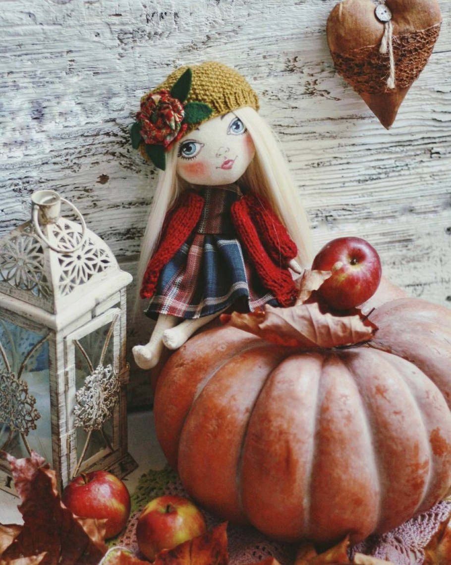 Текстильные куклы тыковки