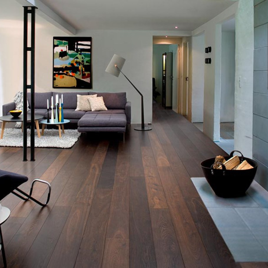 Темный пол в интерьере