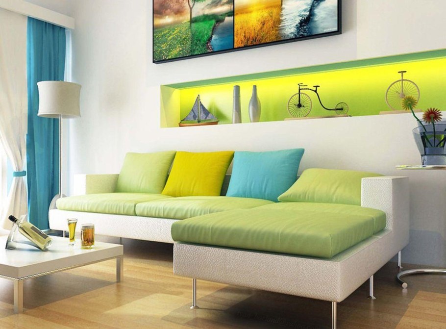 Салатный цвет в интерьере