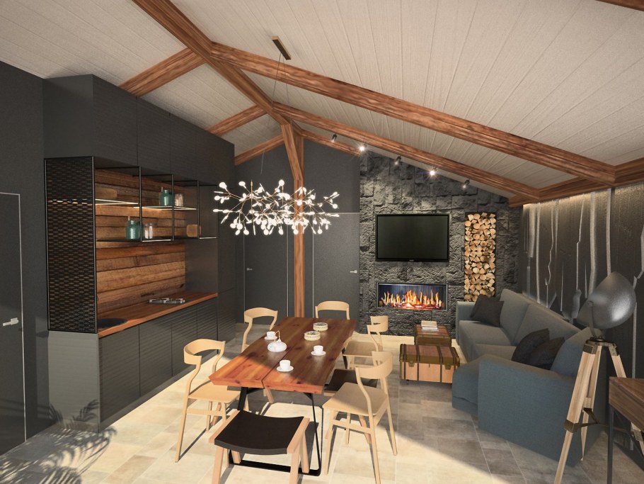 Дом в стиле барнхаус интерьер