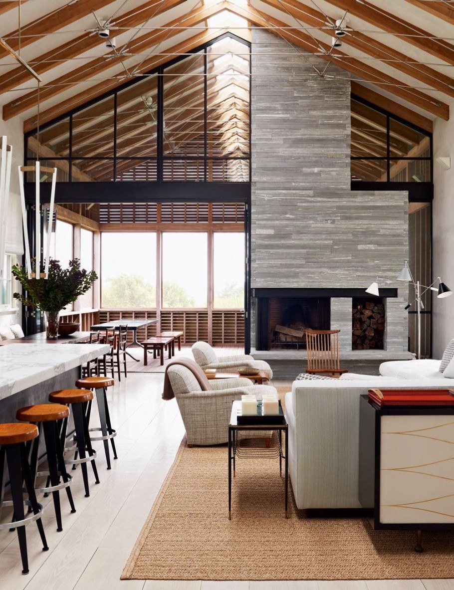 Барнхаус интерьер гостиной