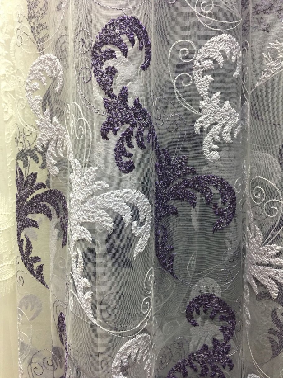 Тюль капрон с вышивкой