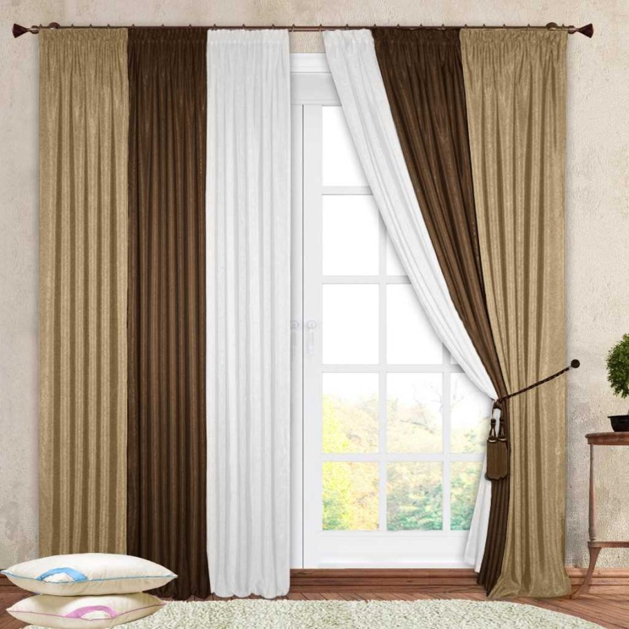 Комбинированные шторы для гостиной