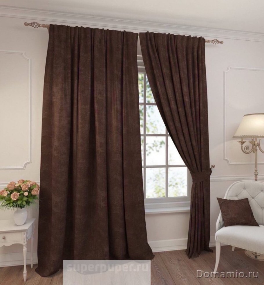 Шторы коричневого цвета