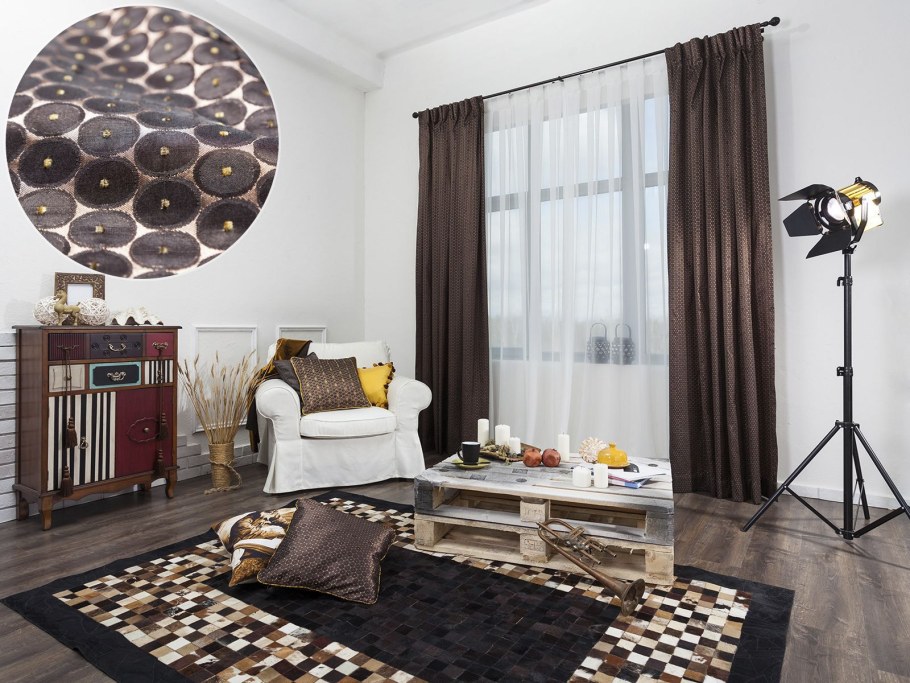 Коричневые шкоты в интерьере