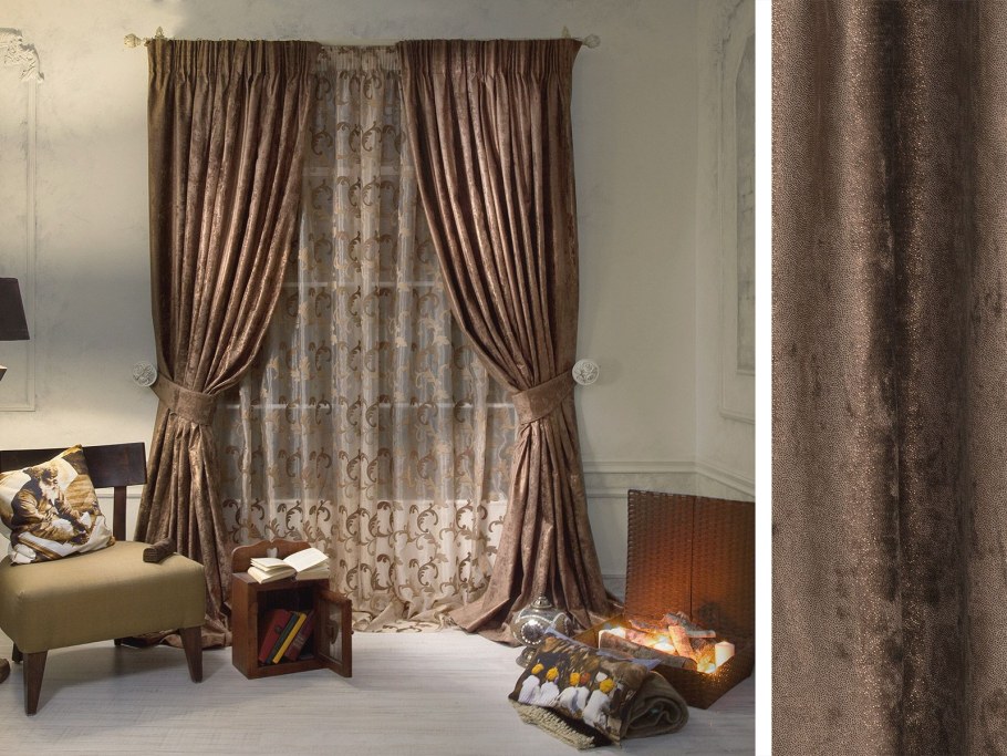 Шторы коричневого цвета