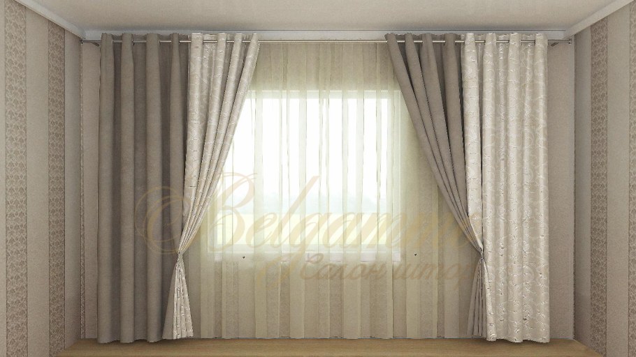 Комбинированная тюль для зала