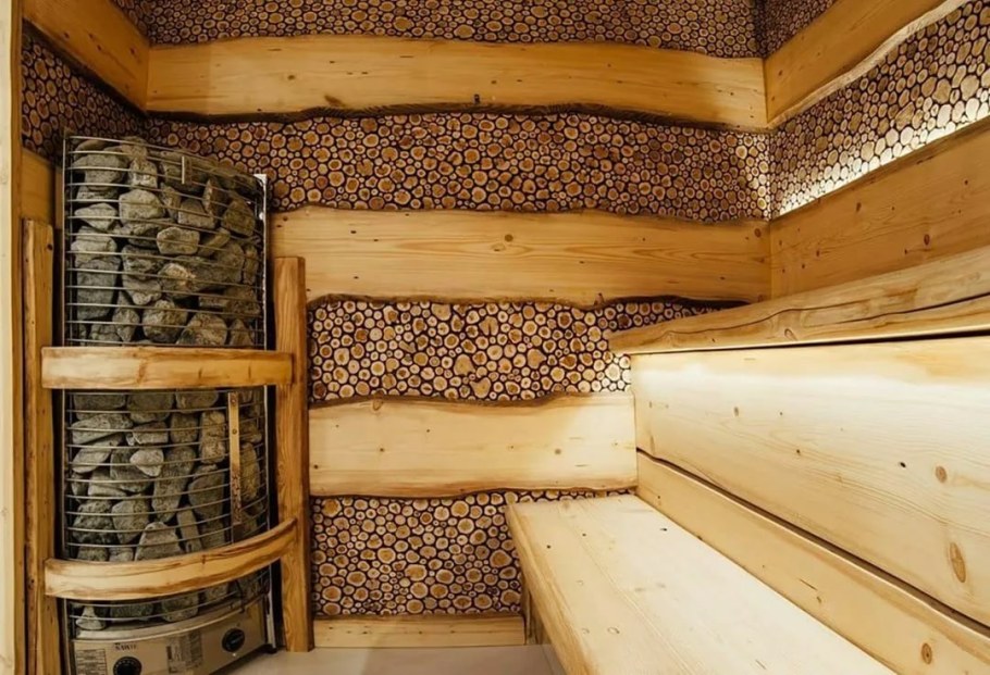 Отделка парной горбылем