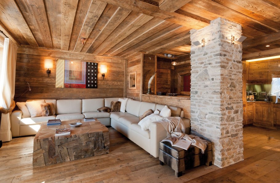 Потолок из горбыля в своем доме