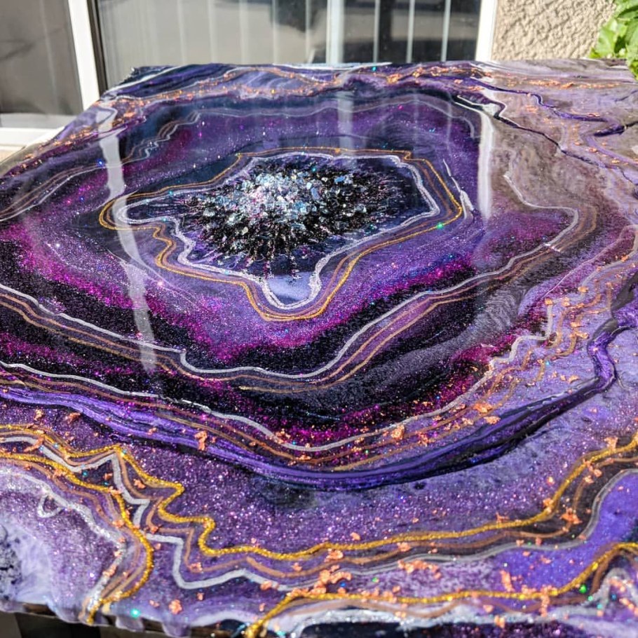 Жеода аметиста эпоксидной смолой