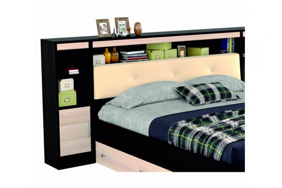 Кровать Виктория с ящиками и прикроватным блоком 140_ 200