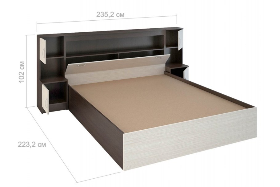 Кровать Бася кр-552 с закроватным модулем