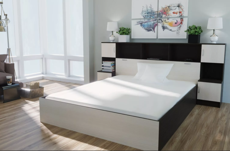 Кровать с прикроватным блоком кр552 Бася