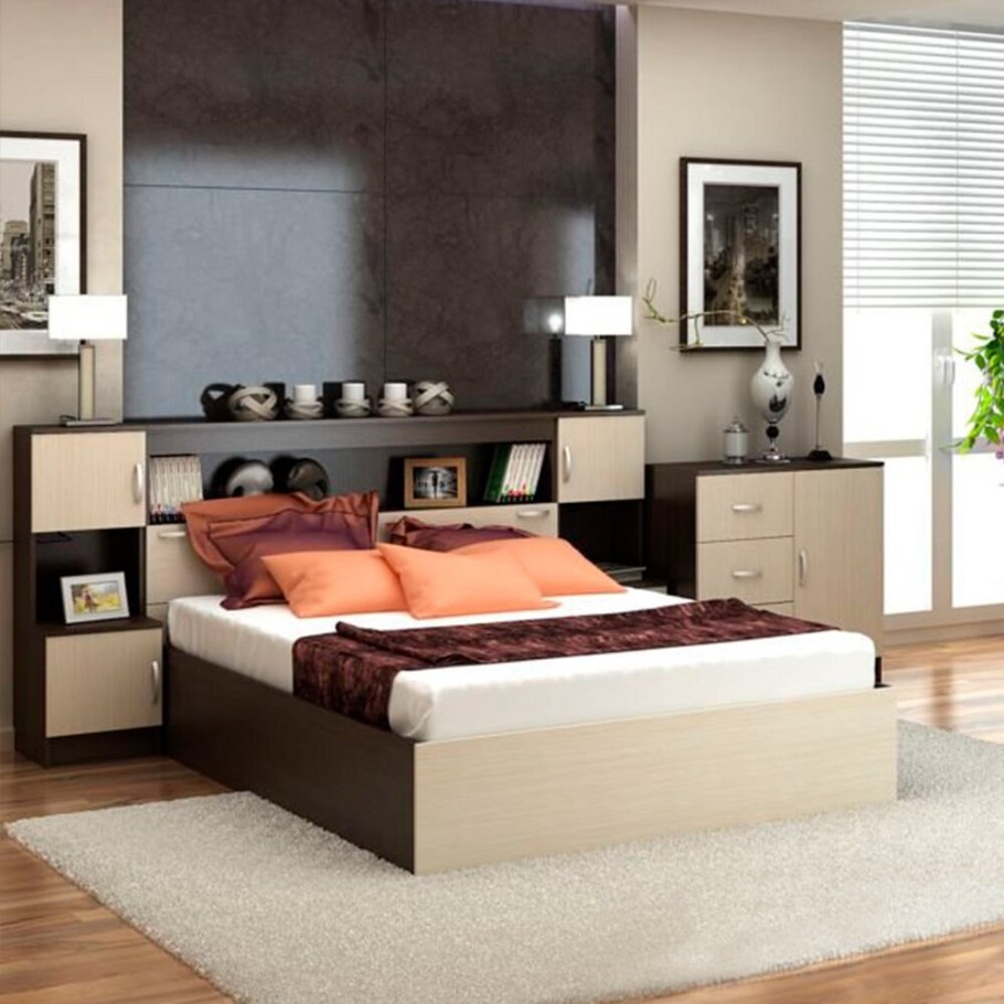 Кровать Бася кр-552 с закроватным модулем