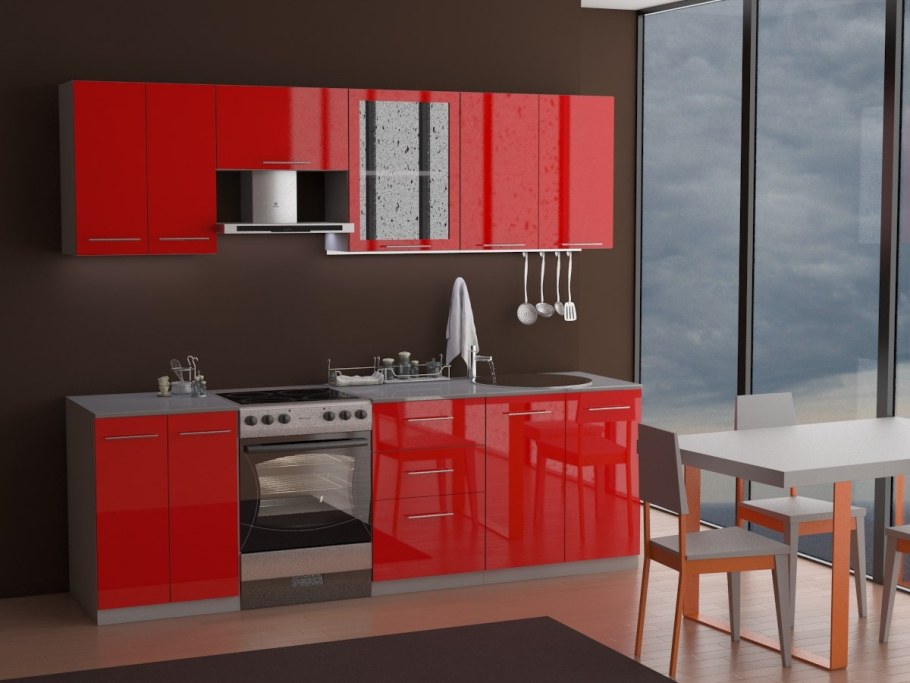 Красные кухонные гарнитуры