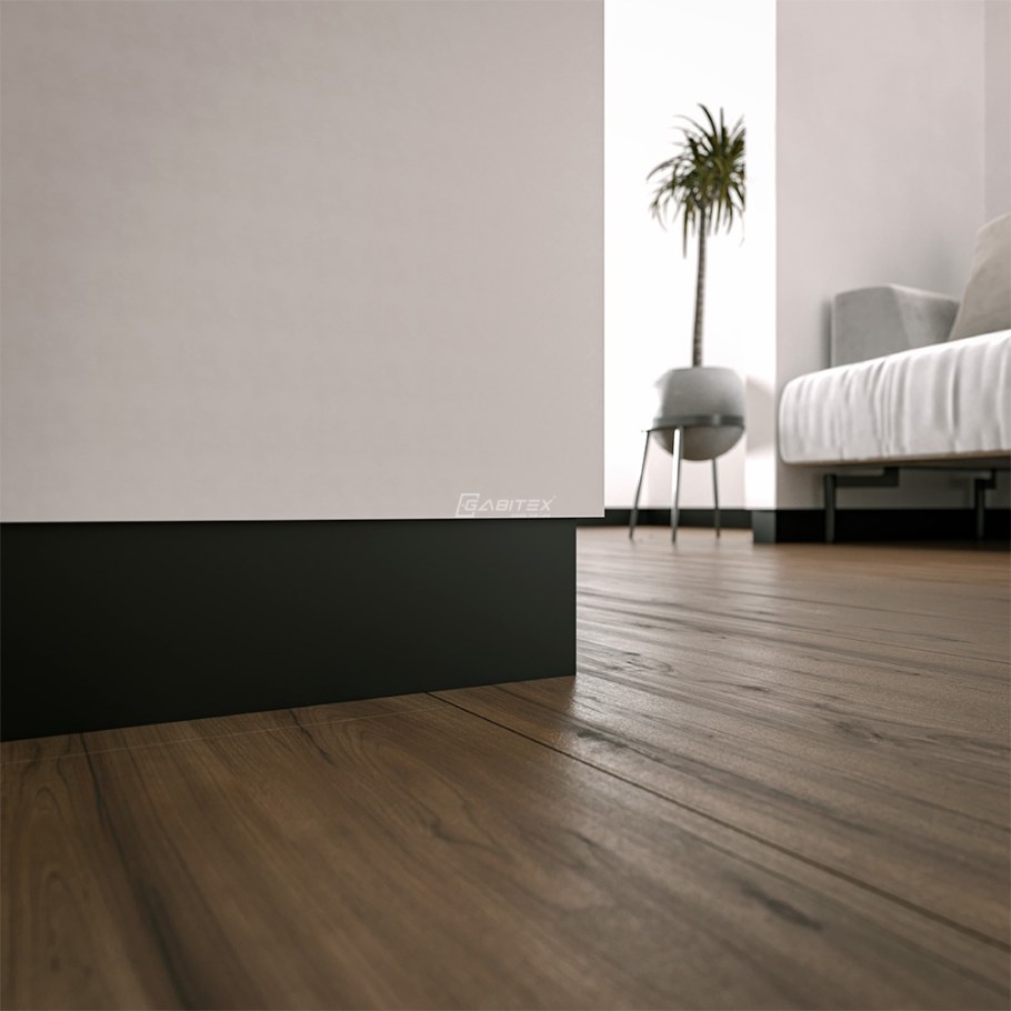 Плинтус с подсветкой напольный черный