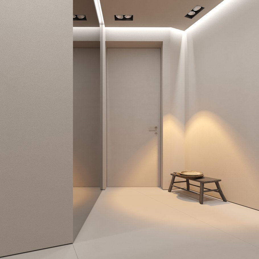 Скрытый плинтус парящие стены