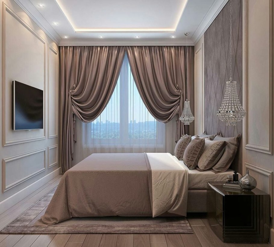 Шторы в спальню в современном