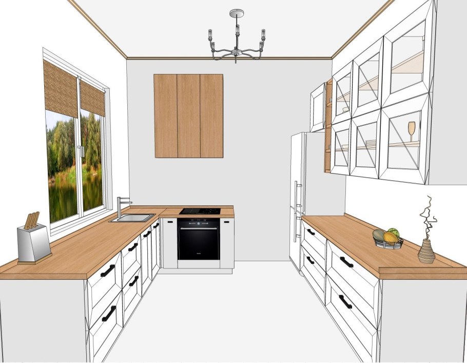 Расстановка мебели на кухне 12 кв.м