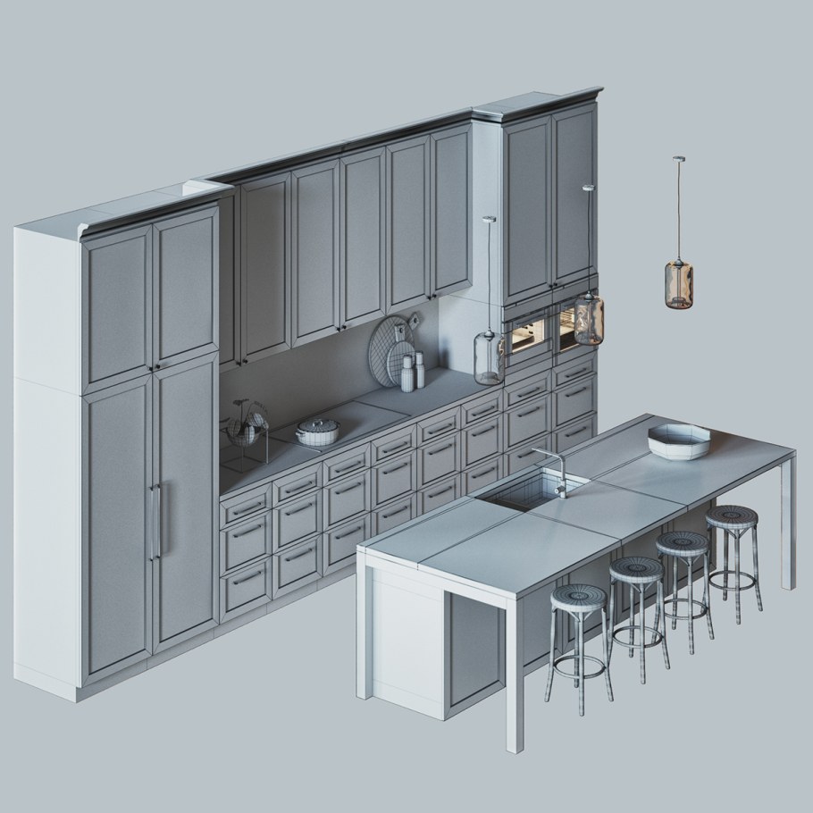 3д модель кухни