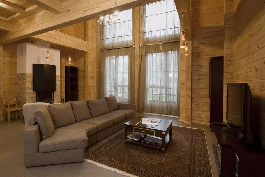 Интерьеры домов из клееного бруса ПАЛЕКС