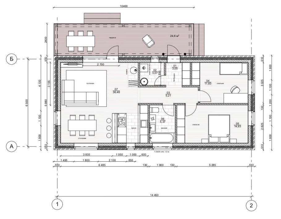 Дом 80 м2 одноэтажный