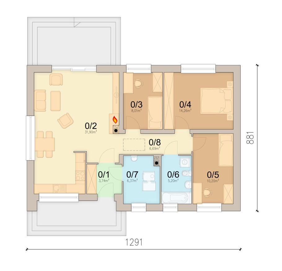 Планировка дома до 80 кв.м одноэтажные