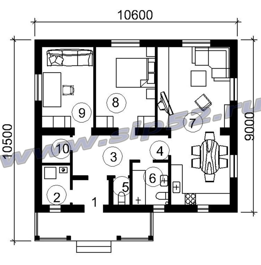 Планировка дома 65 кв.м одноэтажный