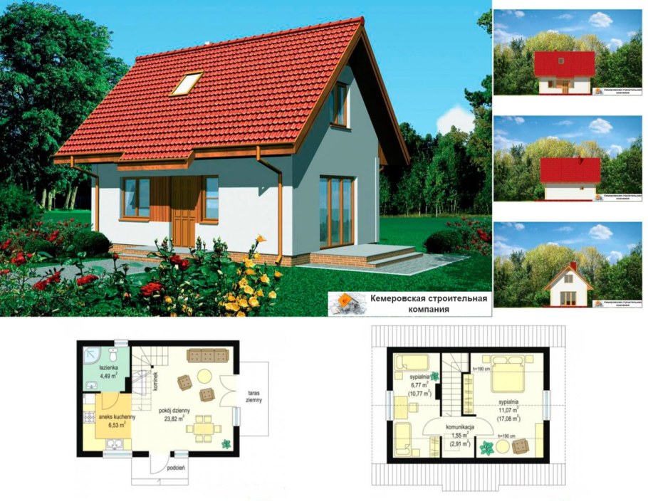 Дом с мансардой 80 кв метров