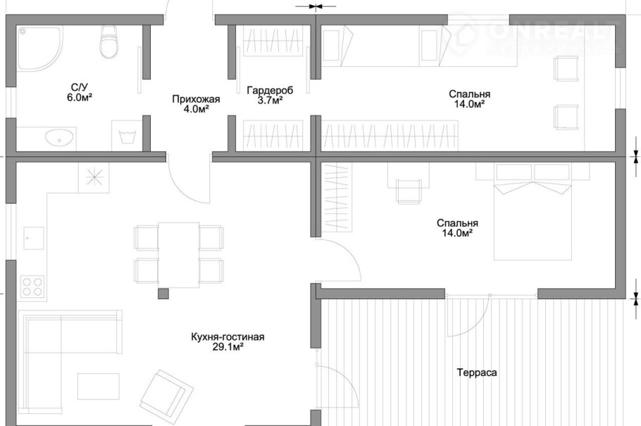 Одноэтажный дом 70 кв.м планировка