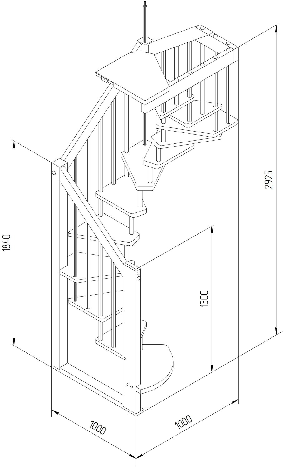 Лестница деревянная лв-1.0