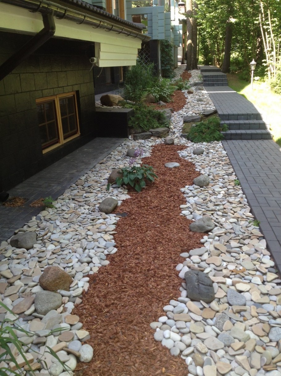 Мульчирование щебнем