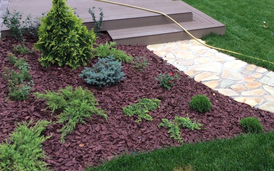 Мульчирование Розария щепой