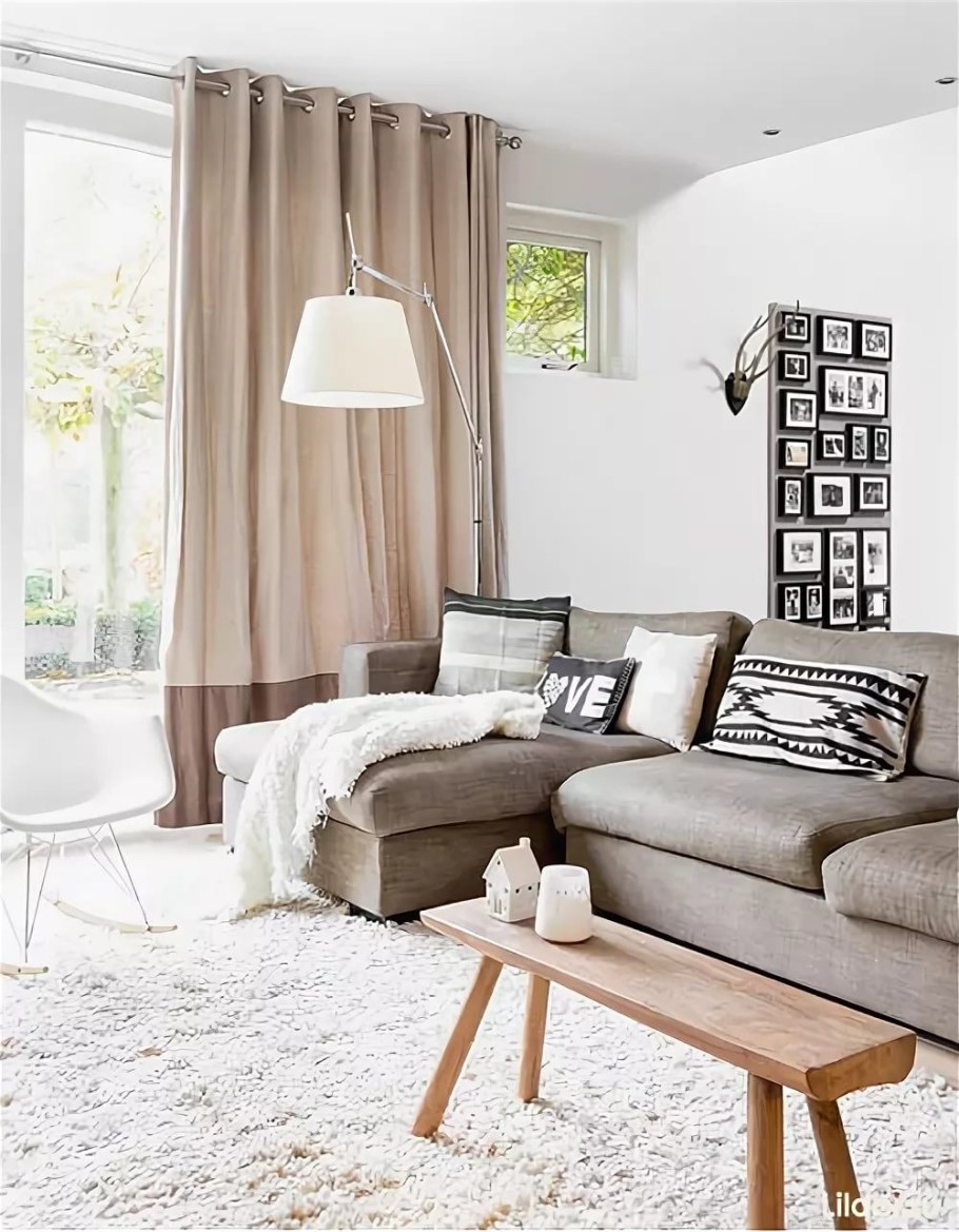 Серый с бежевым в интерьере