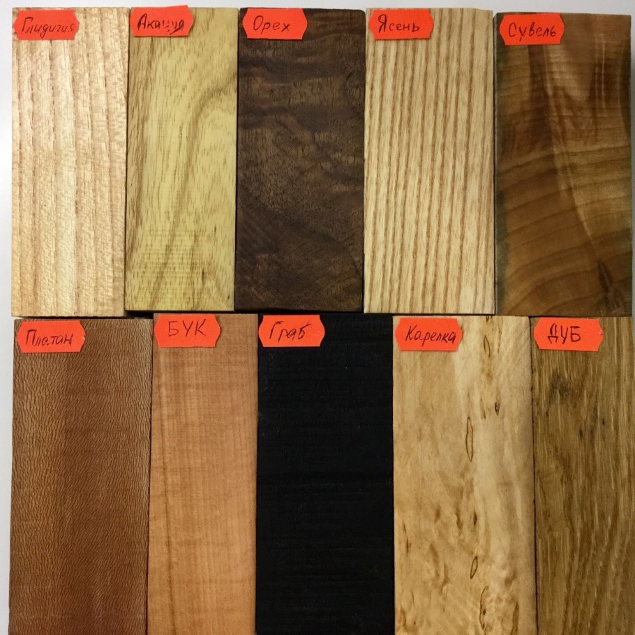 Цвет древесины разных пород