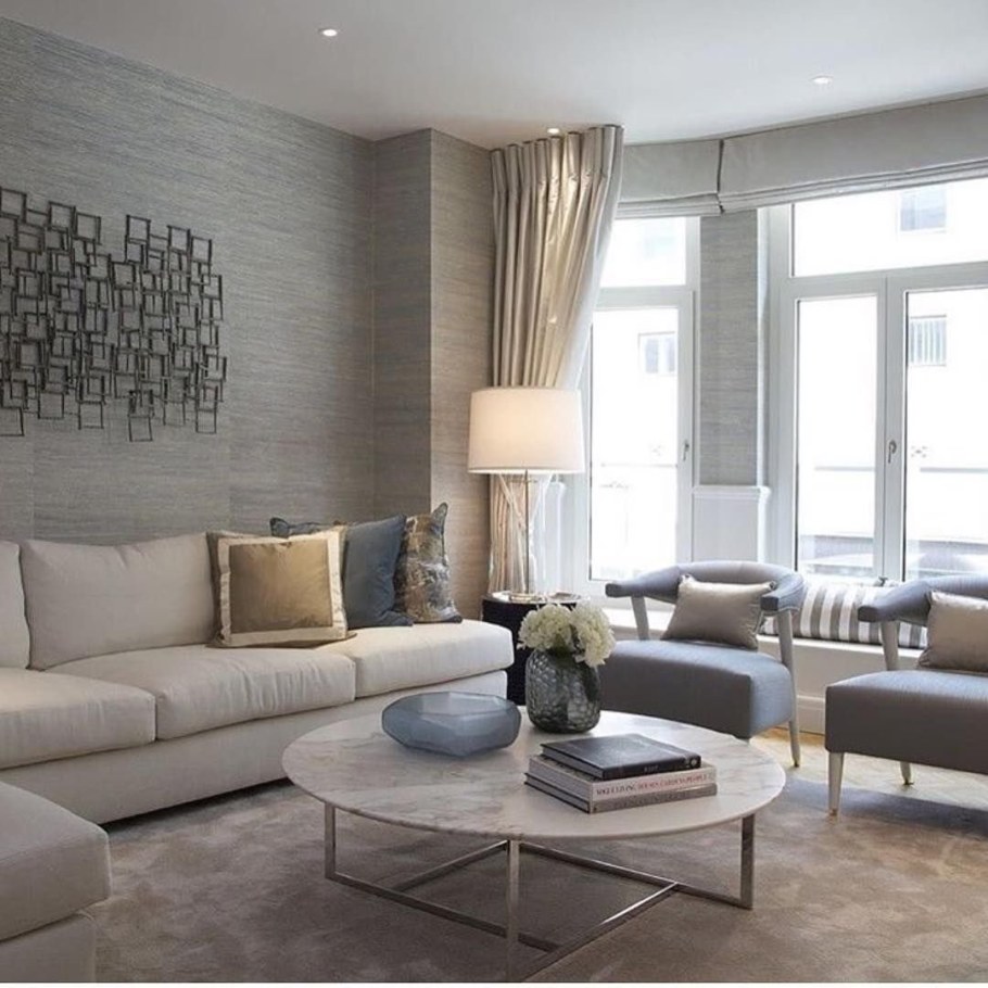 Гостиная в серых тонах