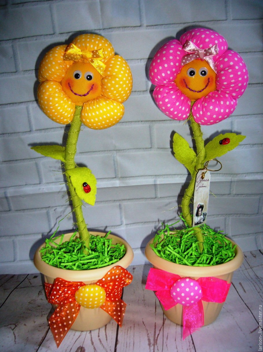 Поделка цветок в горшке
