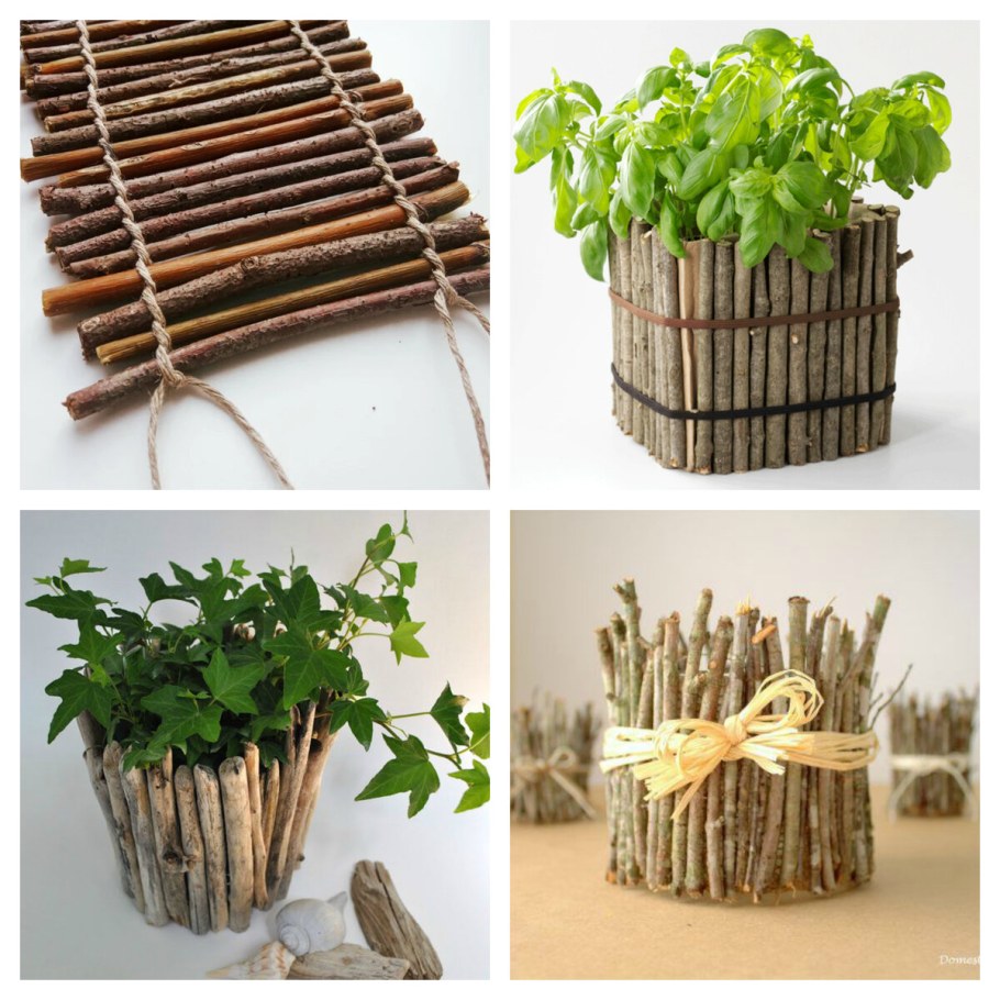 Горшок из веток