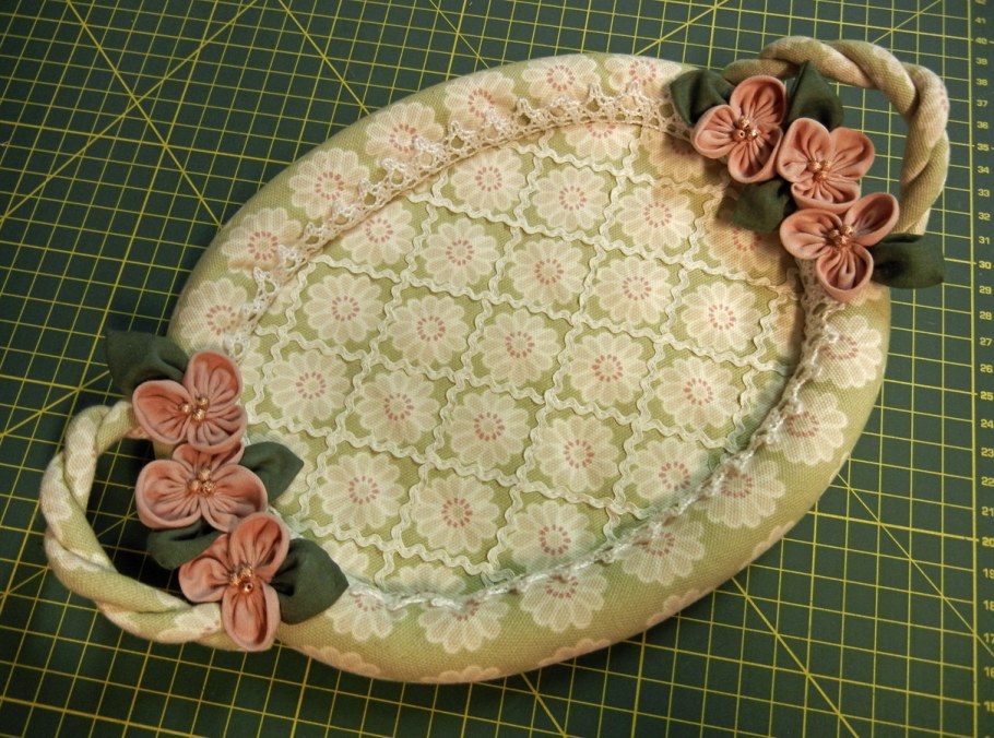 Корзинка для рукоделия из ткани