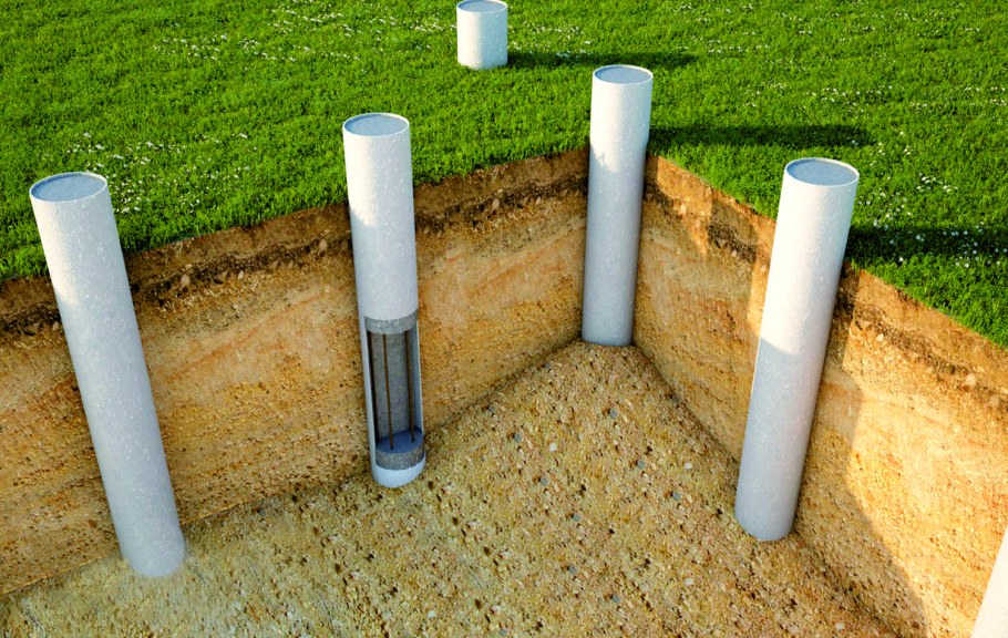 Свая из асбестоцементной трубы 150 мм