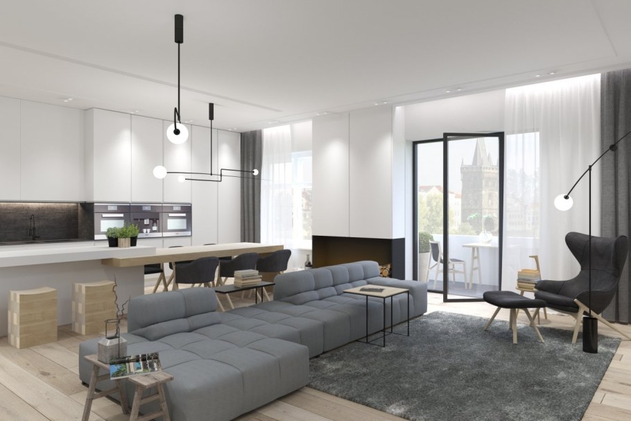 Кухня гостиная Минимализм