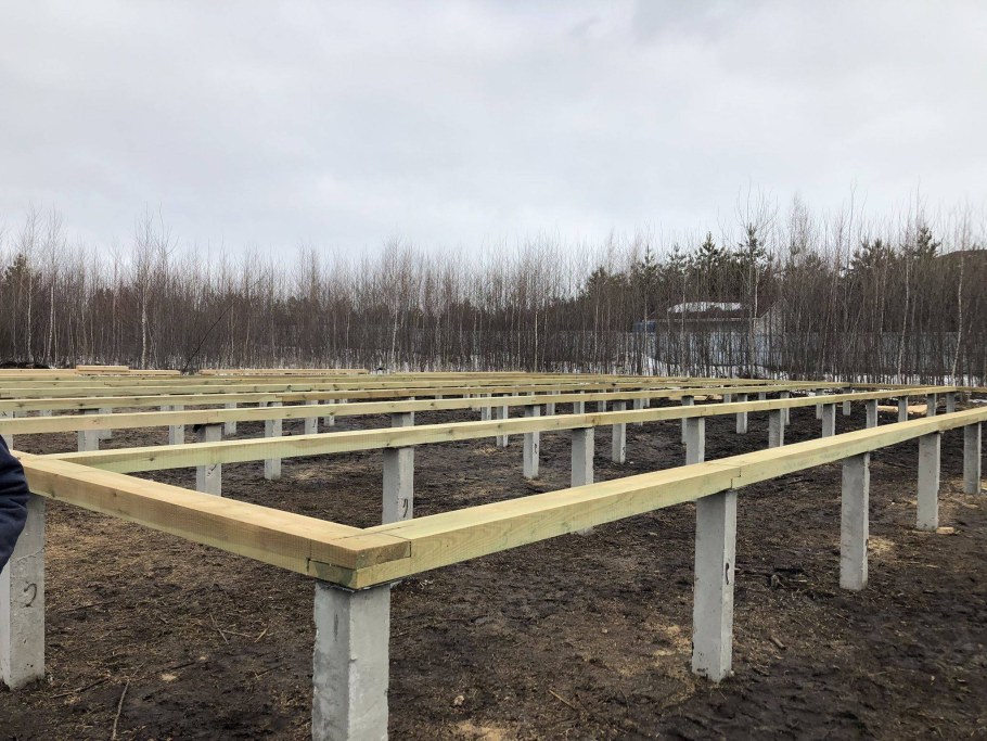 Ростверк из бруса 150х150