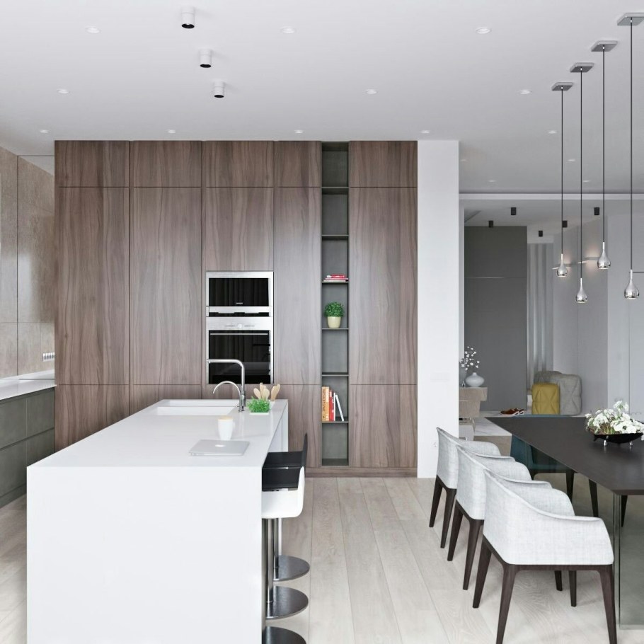 Кухня гостиная Минимализм