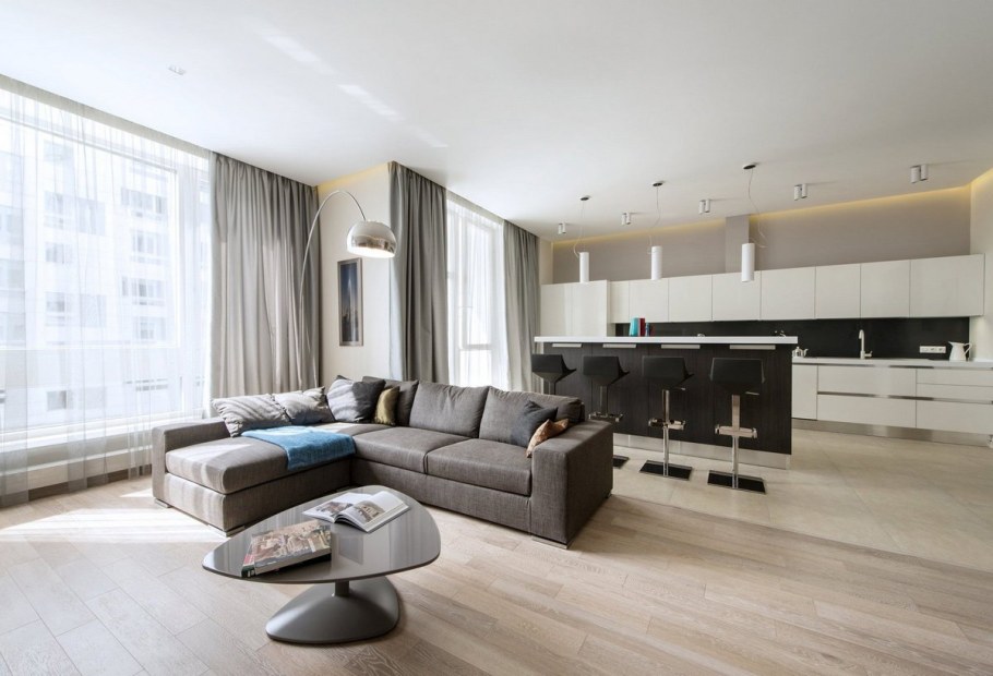 Кухня гостиная Минимализм