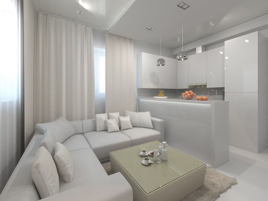 Кухня гостиная Минимализм