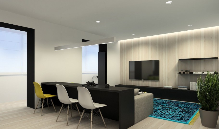 Кухня гостиная в минималистическом стиле