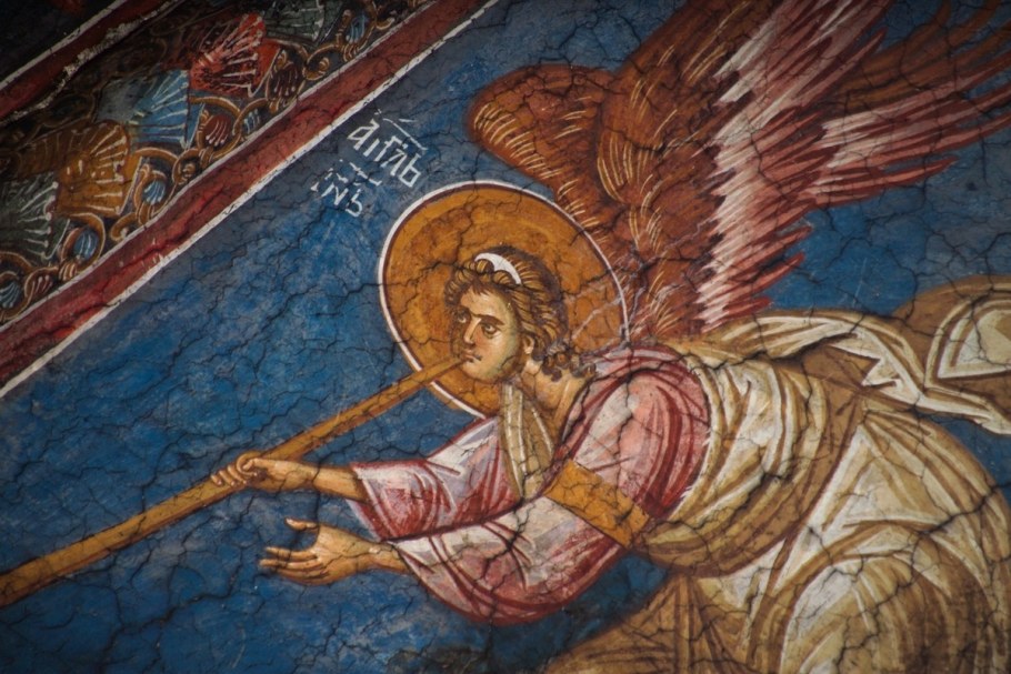Архангел Гавриил фреска Византия